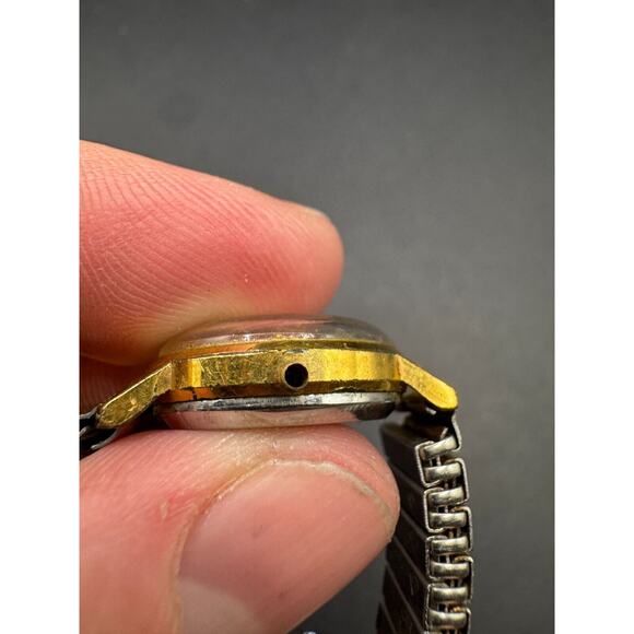 Vintage Kienzle Antimagnetic Watch Men's Silver Gold Tone Fixoflex Stretch Band - Picture 4 of 7